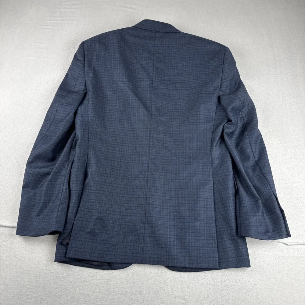 Jos A Bank Reserve Mens Dark Navy Plaid Sport Coat 39R Ethomas Fabric Office